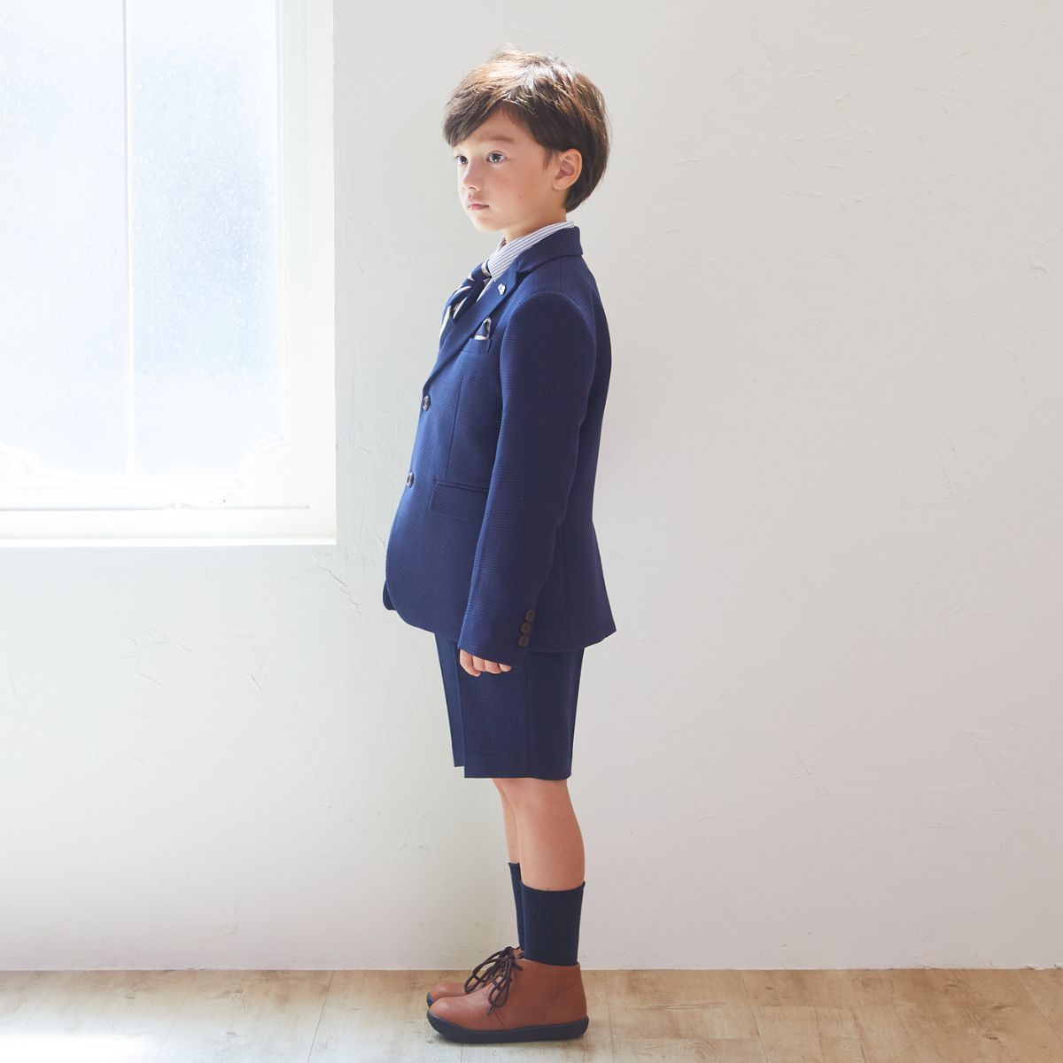 ネイビーチェックスーツ 130cm (8301-5402)