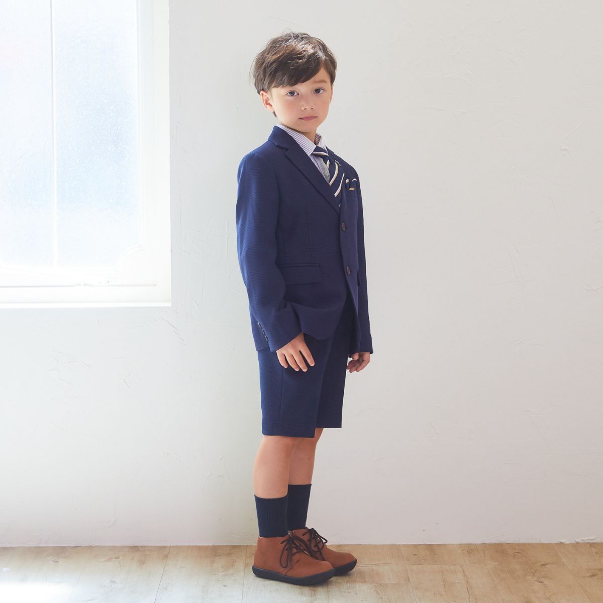 ネイビーチェックスーツ 130cm (8301-5402)