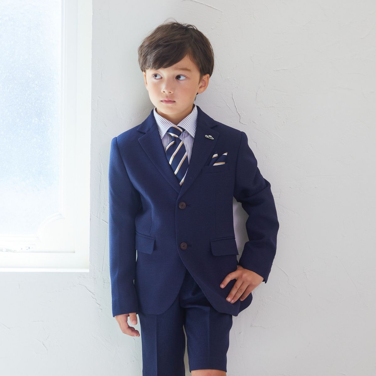 ネイビーチェックスーツ 130cm (8301-5402)
