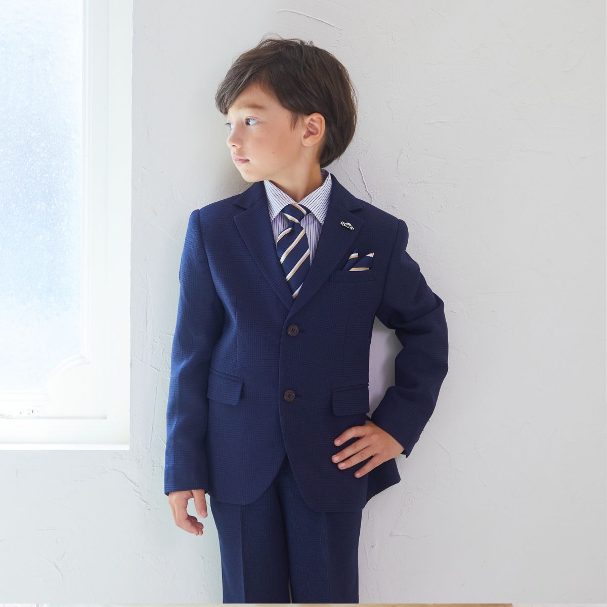 ネイビーチェックスーツ 130cm (8301-5402)