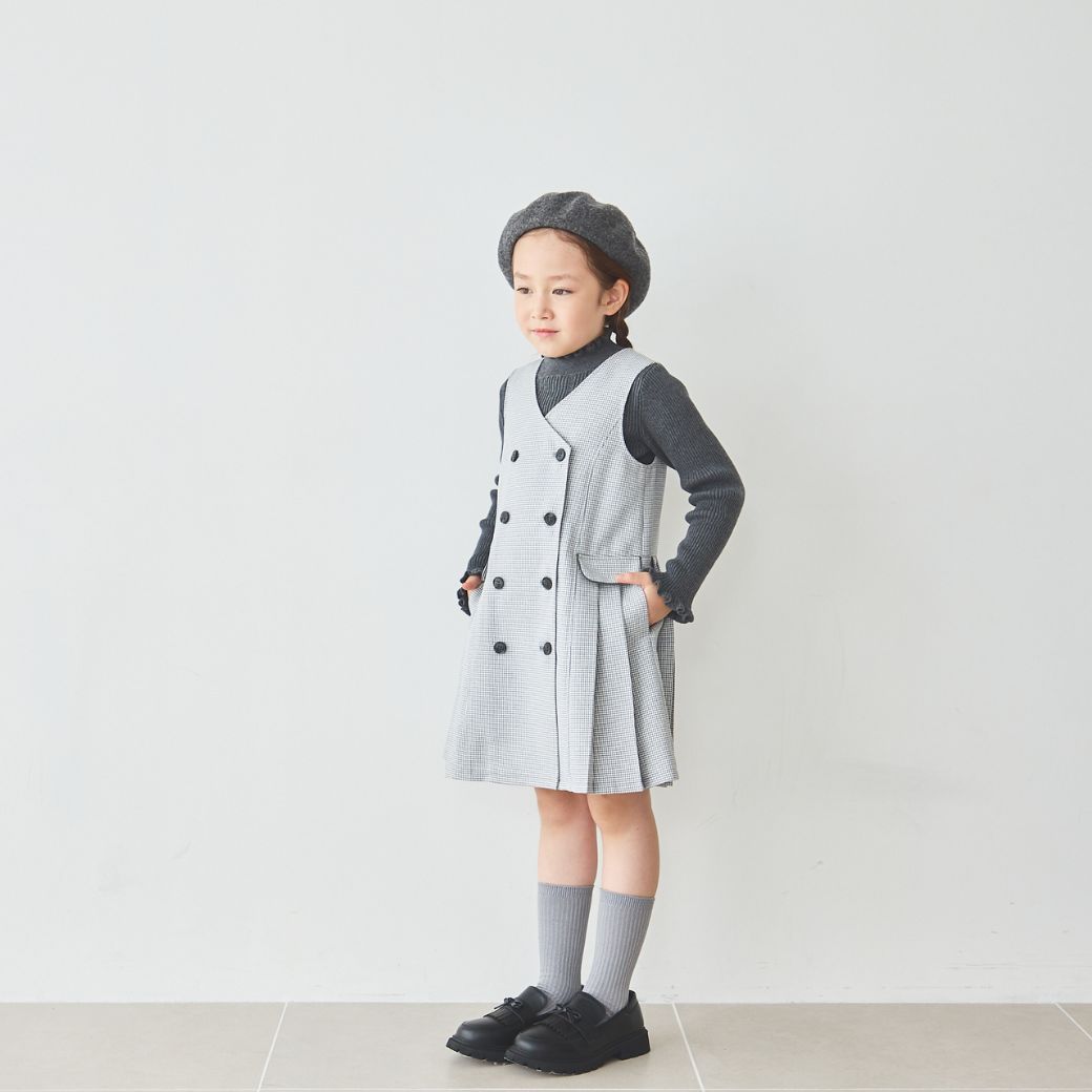 【SALE30%OFF】サイドプリーツジャンパースカート 110 120cm (2476-7344) CHOPINblue/ショパンブルー