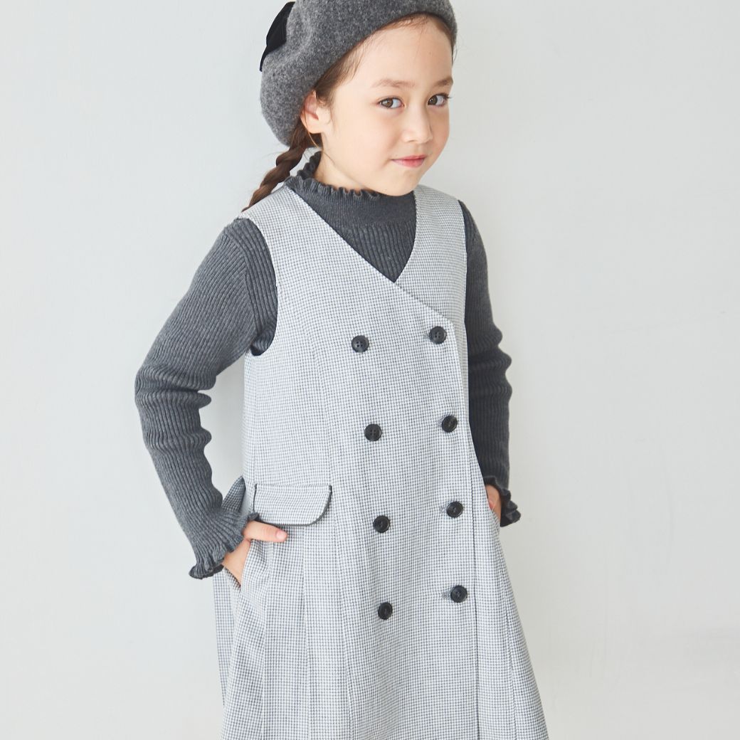 【SALE30%OFF】サイドプリーツジャンパースカート 110 120cm (2476-7344) CHOPINblue/ショパンブルー