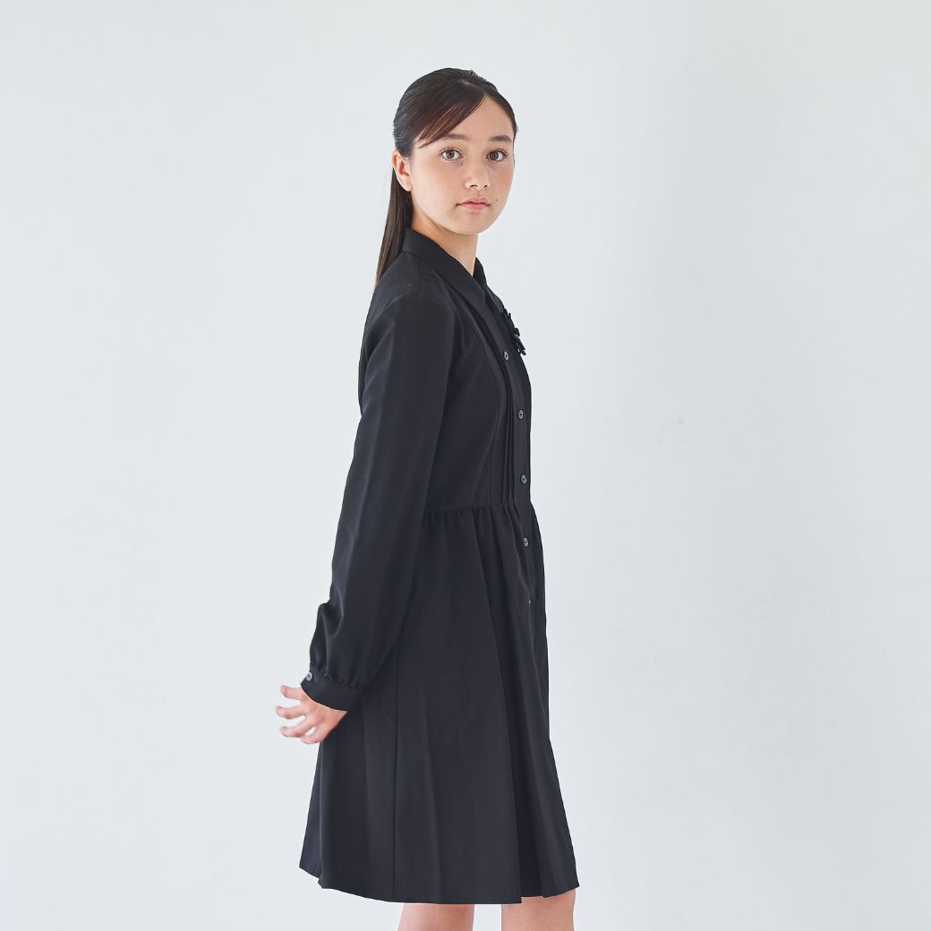 長袖ピンタックシャツワンピース 140 150 160cm(8893-2502)