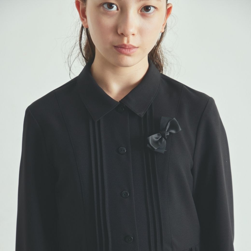 長袖ピンタックシャツワンピース 140 150 160cm(8893-2502)