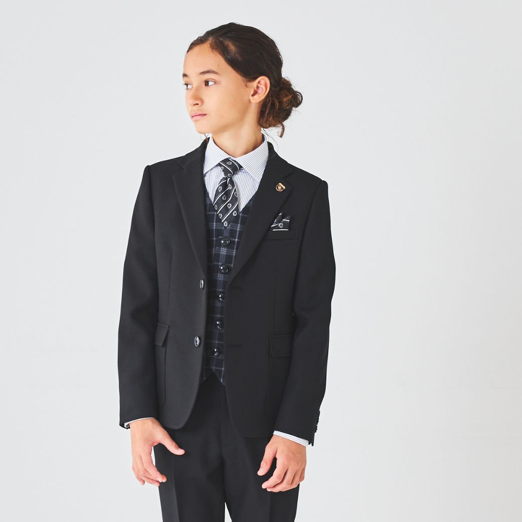 【セール15%OFF】チェックベストスリーピーススーツ 140 150 160 170cm (8301-5602)