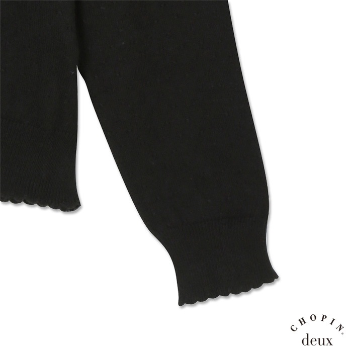 リボン付きドットカーディガン 140 150 160cm (1473-2507) CHOPIN deux/ショパンドゥ