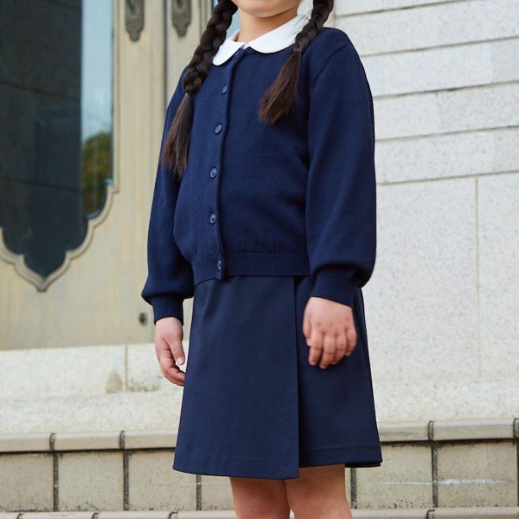 丸首ニットカーディガン 90 100 110 120 130cm (8297-2309)