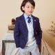 【セール：38％OFF】ニットベスト付きチェック柄スーツセット 110 120 130cm （2371-5450） CHOPINblue/ショパン ブルー
