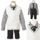 【セール：38％OFF】ニットベスト付きチェック柄スーツセット 110 120 130cm （2371-5450） CHOPINblue/ショパン ブルー