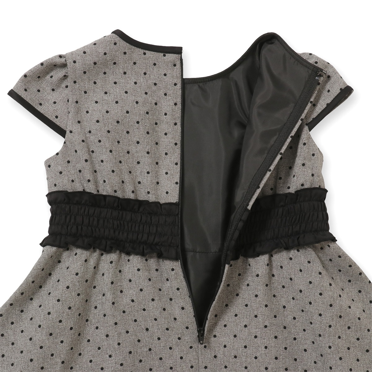 【TIMEセール55%OFF】フラワーポイントドットプリントフリルドレス 110 120 130cm (8276-7365)