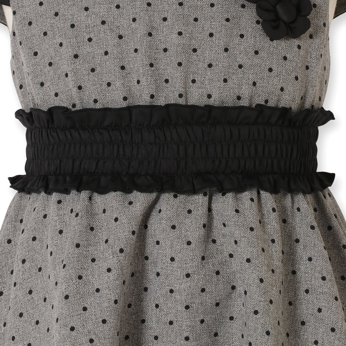 【TIMEセール55%OFF】フラワーポイントドットプリントフリルドレス 110 120 130cm (8276-7365)