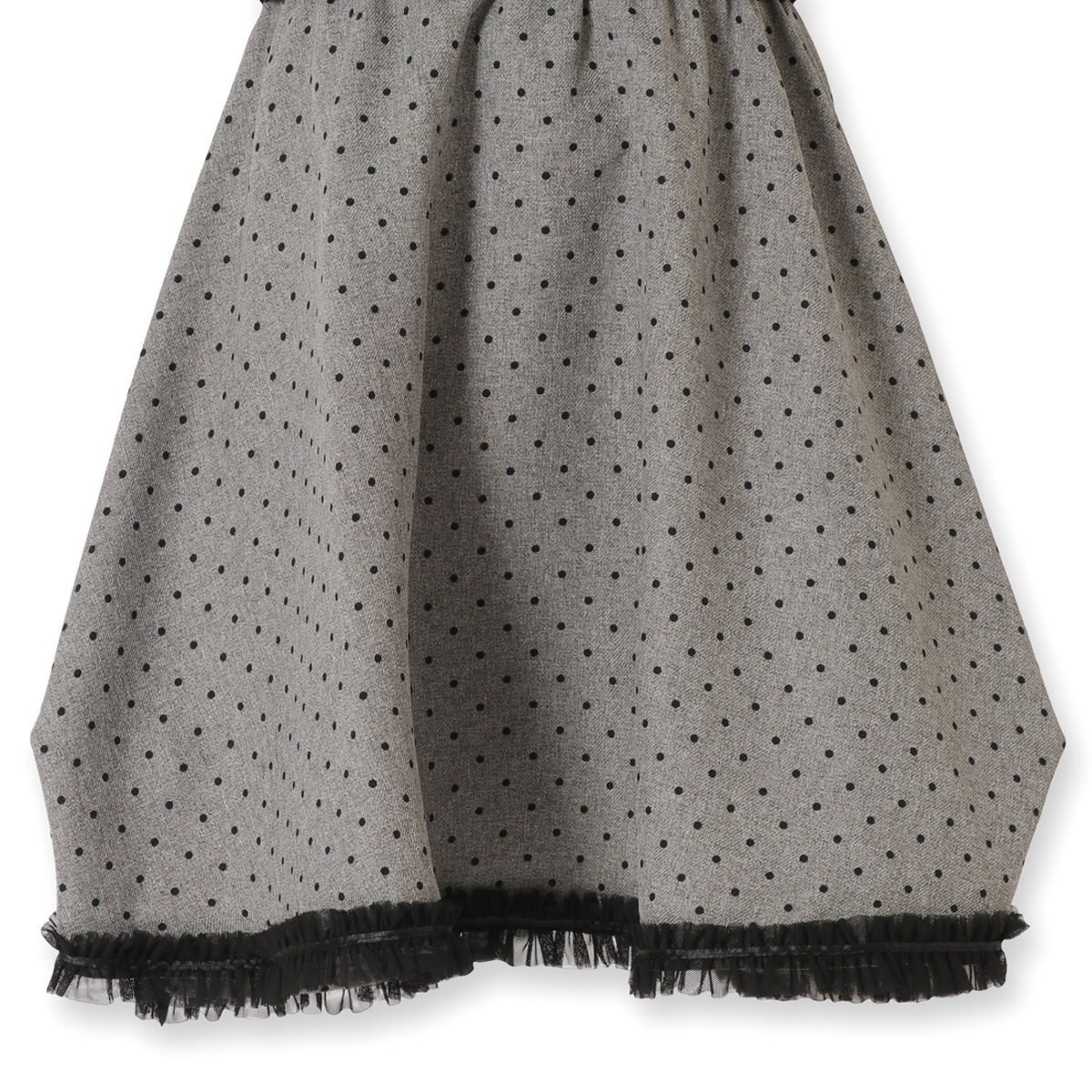 【TIMEセール55%OFF】フラワーポイントドットプリントフリルドレス 110 120 130cm (8276-7365)