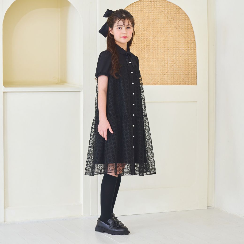 ジュニア】シフォンチュールワンピース 140 150 160cm （8536-6500