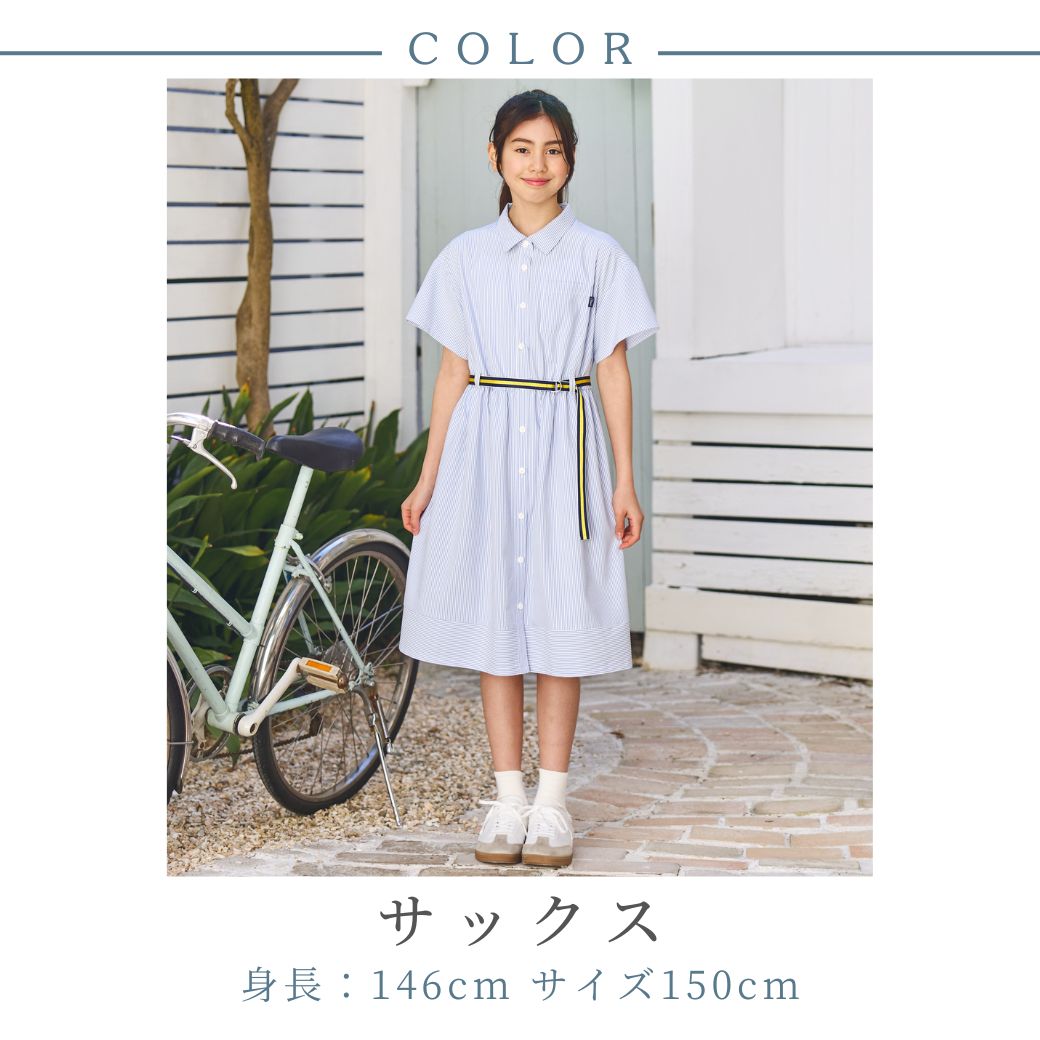 ハンドメイド　ワンピース　100size 洗える】フラワー刺繍パーツ ワンピース （ドレス）｜L size