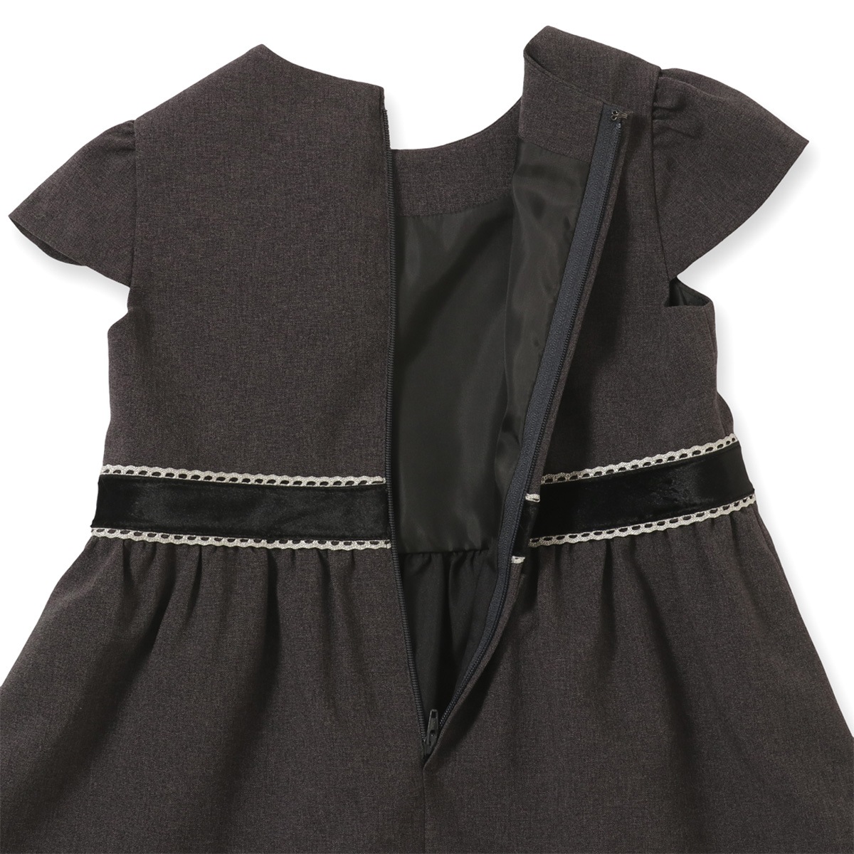 【TIMEセール50%OFF】モノトーンチェックフリルドレス 110 120 130 140 150cm (8276-7366)