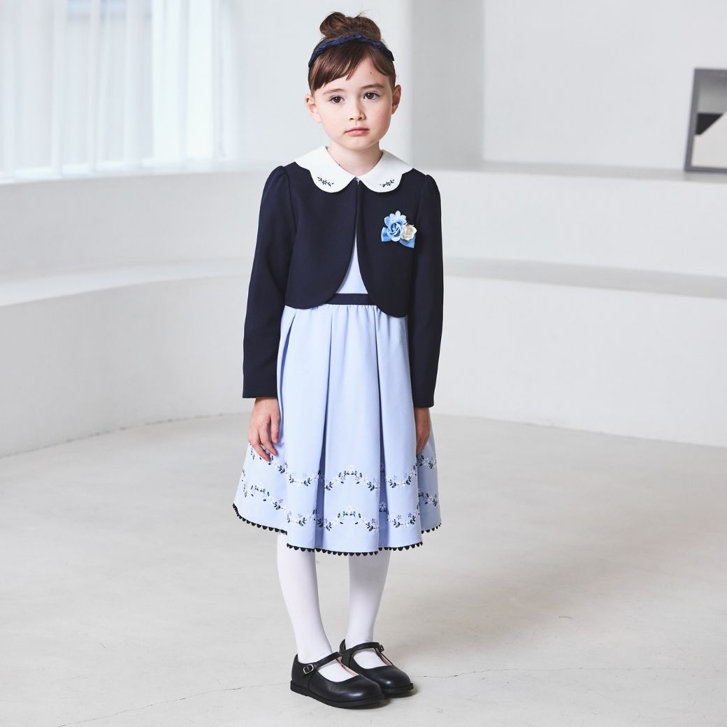 スカラップ刺繍アンサンブル 115 120 130 120B 130Bcm (8401-7300