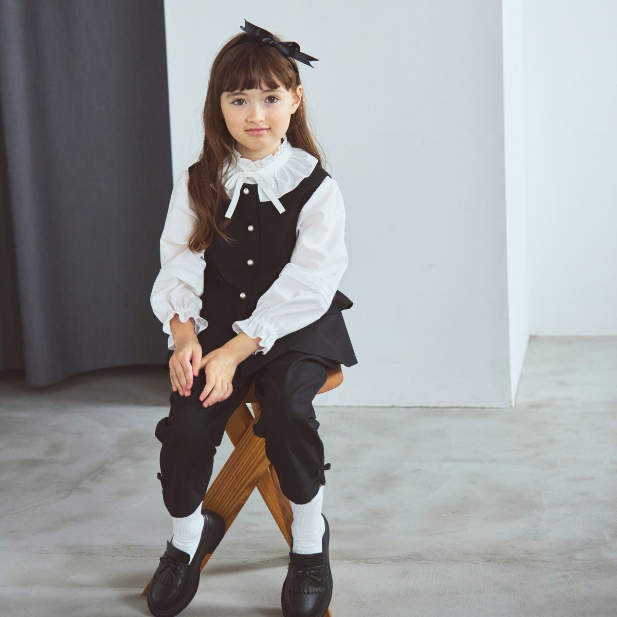 【先行予約/1月下旬入荷予定】ペプラムベストスーツ 110 120 130cm (8601-7307) CHOPIN/ショパン