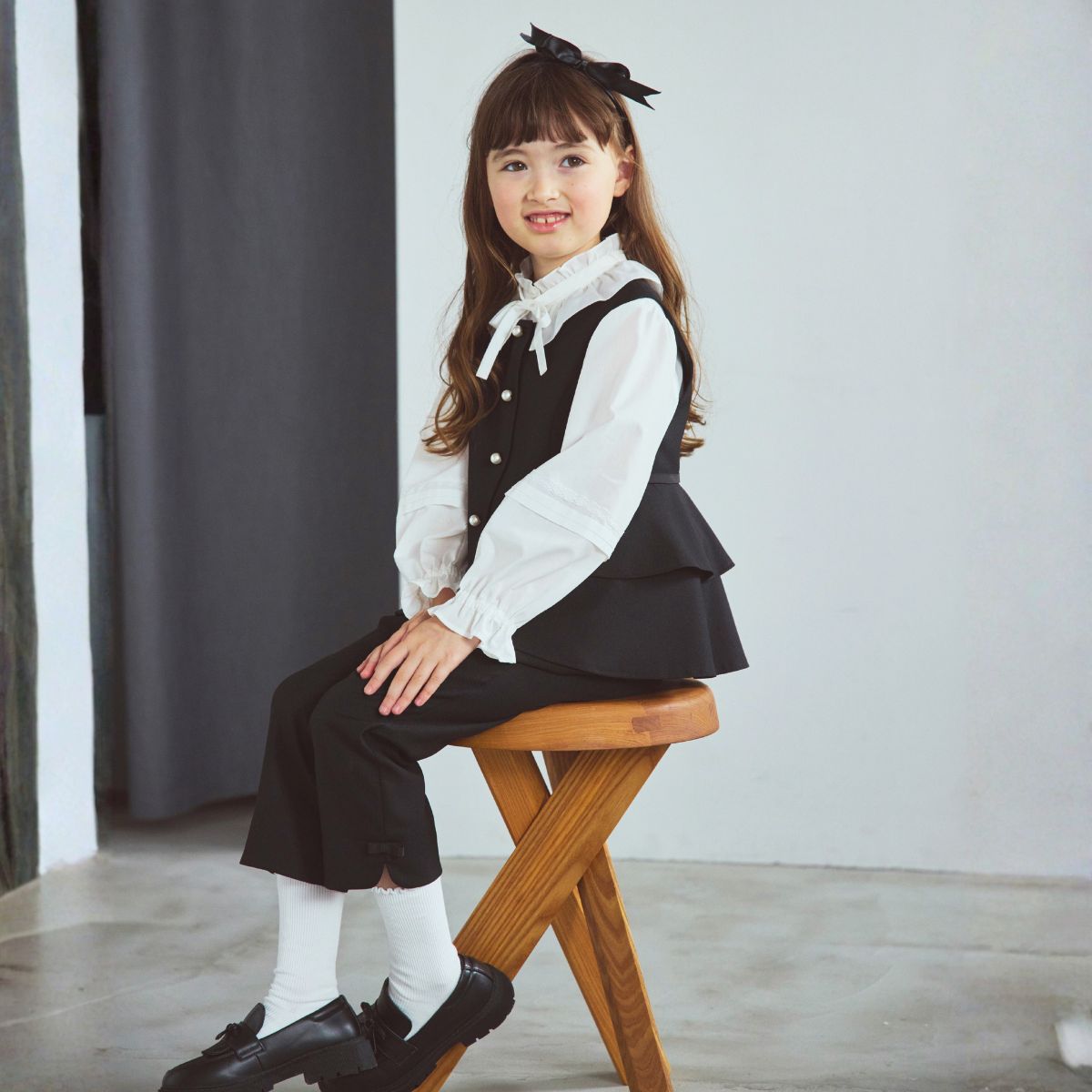 【先行予約/1月下旬入荷予定】ペプラムベストスーツ 110 120 130cm (8601-7307) CHOPIN/ショパン