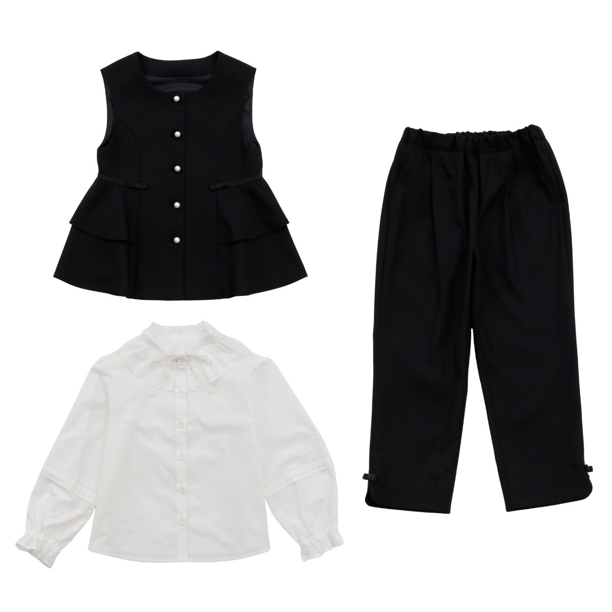 【先行予約/1月下旬入荷予定】ペプラムベストスーツ 110 120 130cm (8601-7307) CHOPIN/ショパン