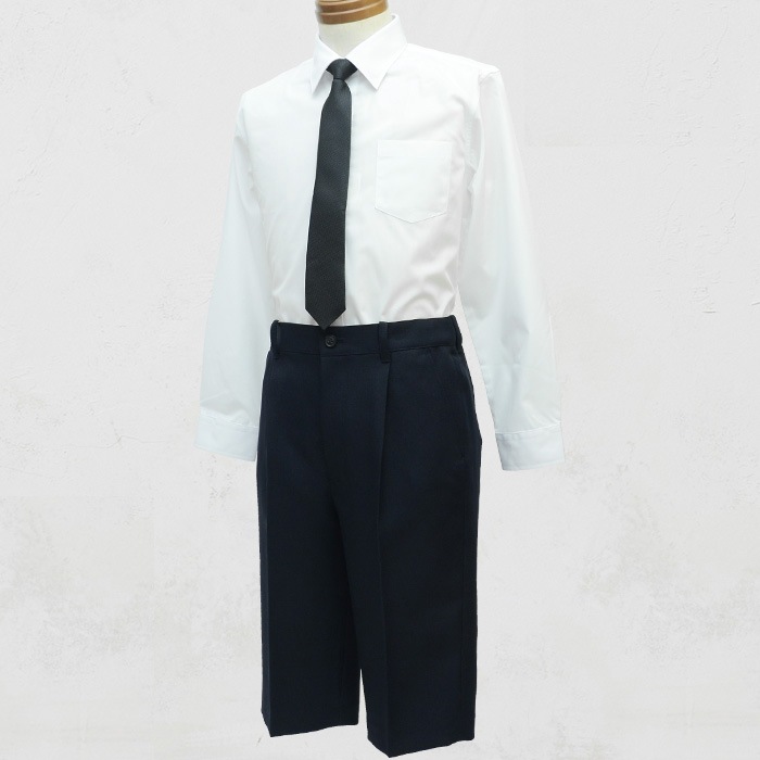男の子フォーマル2点セット 長袖シャツ・ハーフパンツ 100 110 120 130cm(8893-5400-set)