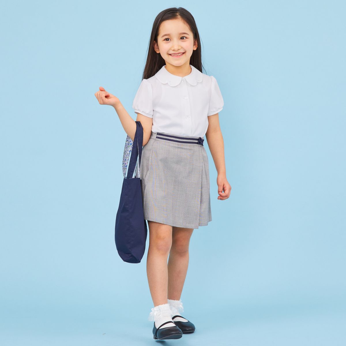 【セール50%OFF】ラップキュロットスカート 140cm (2334-7327) CHOPINblue/ショパン ブルー