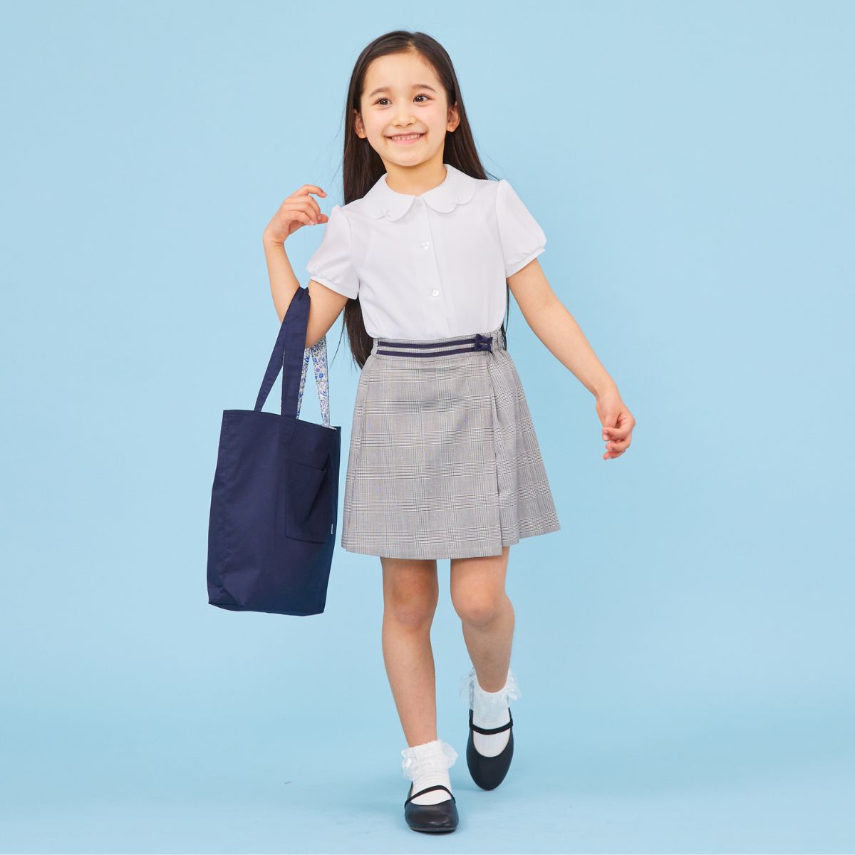 【セール50%OFF】ラップキュロットスカート 140cm (2334-7327) CHOPINblue/ショパン ブルー