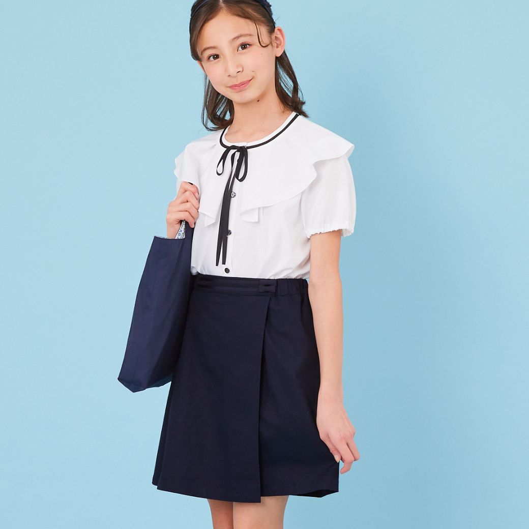 【セール50%OFF】ラップキュロットスカート 140cm (2334-7327) CHOPINblue/ショパン ブルー