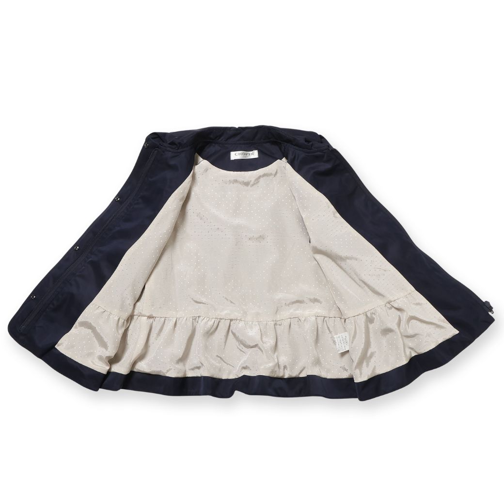 【TIMEセール20%OFF】【撥水加工】フード付きポケットリボンフリルジャケット 100 110 120 130 140cm(8272-7300)