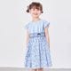 【キッズ】ウエスト切り替え小花柄ワンピース 110 120 130 140cm (2536-7324) CHOPINblue/ショパンブルー