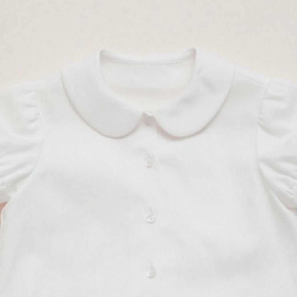 丸襟半袖ピケブラウス 90 100 110 120 130cm(8193-2305)