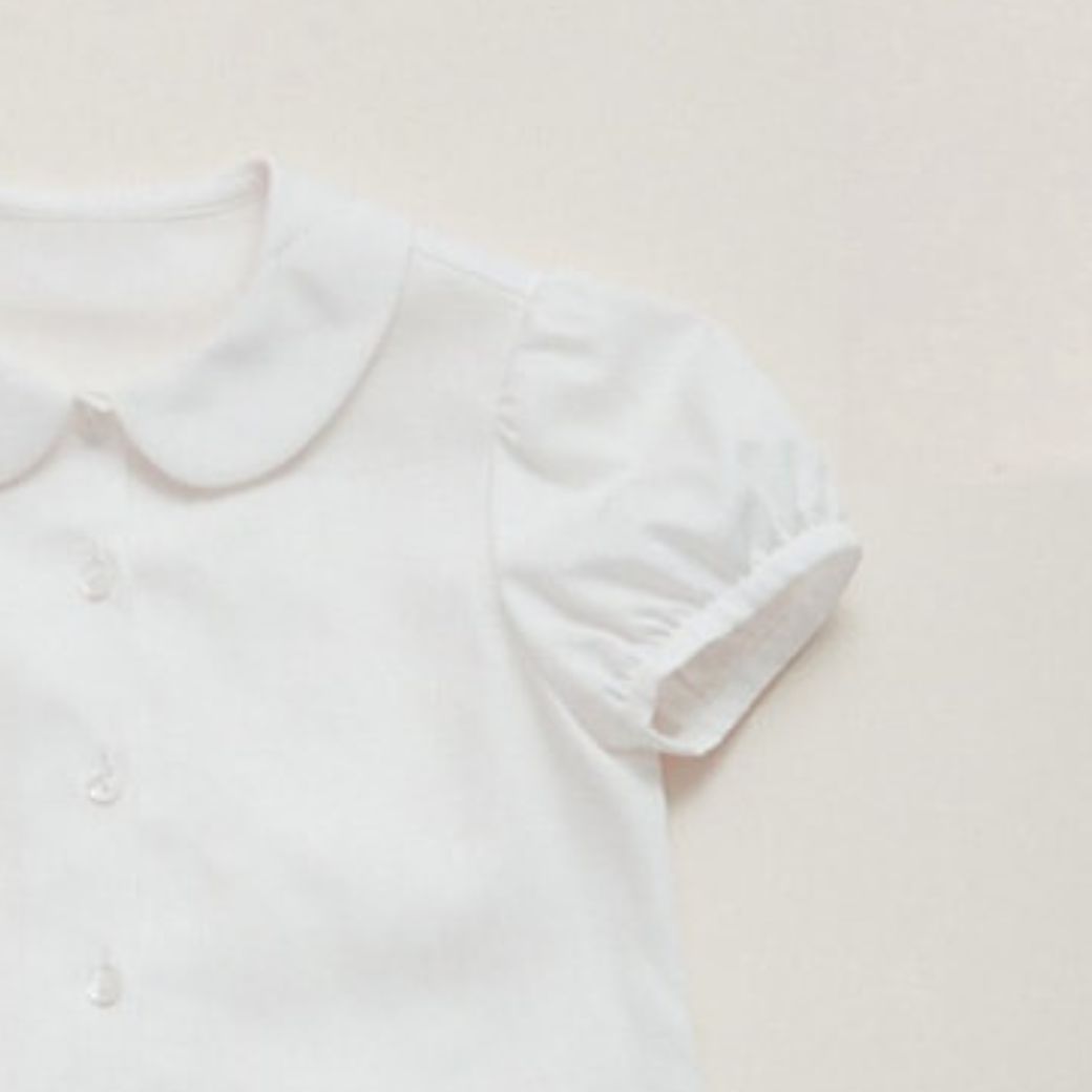 丸襟半袖ピケブラウス 90 100 110 120 130cm(8193-2305)