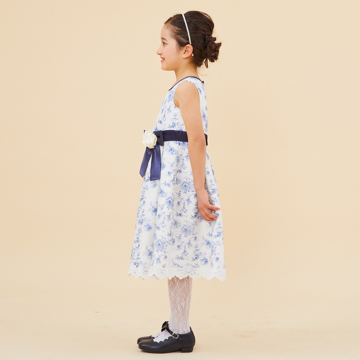 【セール30%OFF】花柄プリントドレス 120 130cm (8396-8301tdl)