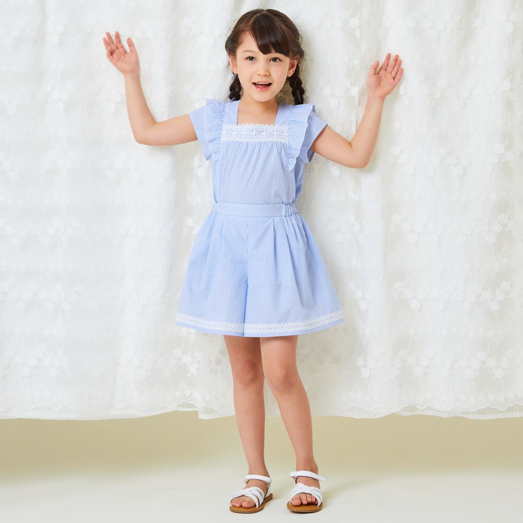 【ファイナルセール50%OFF】ストライプブラウス 110 120 130 140 150 160cm (2433-7355) CHOPINblue/ショパンブルー