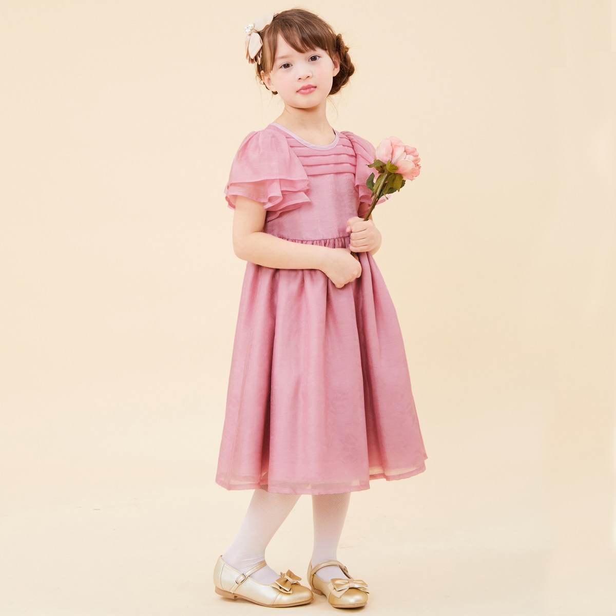 フレアスリーブドレス 110 120 130cm (8396-8303tdl)