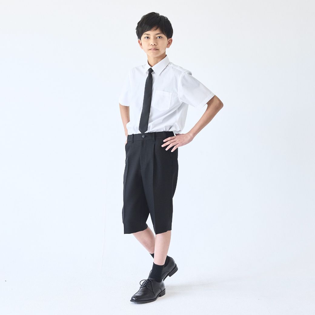 子供用 半袖シャツ ３枚セット♪ 男の子フォーマル3点セット 半袖シャツ・ネクタイ・ハーフパンツ 140