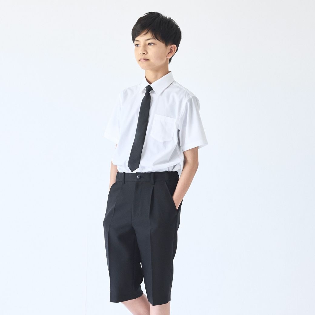男の子フォーマル2点セット 半袖シャツ・ネクタイ・ハーフパンツ 140 150 160cm(8833-5601-set)