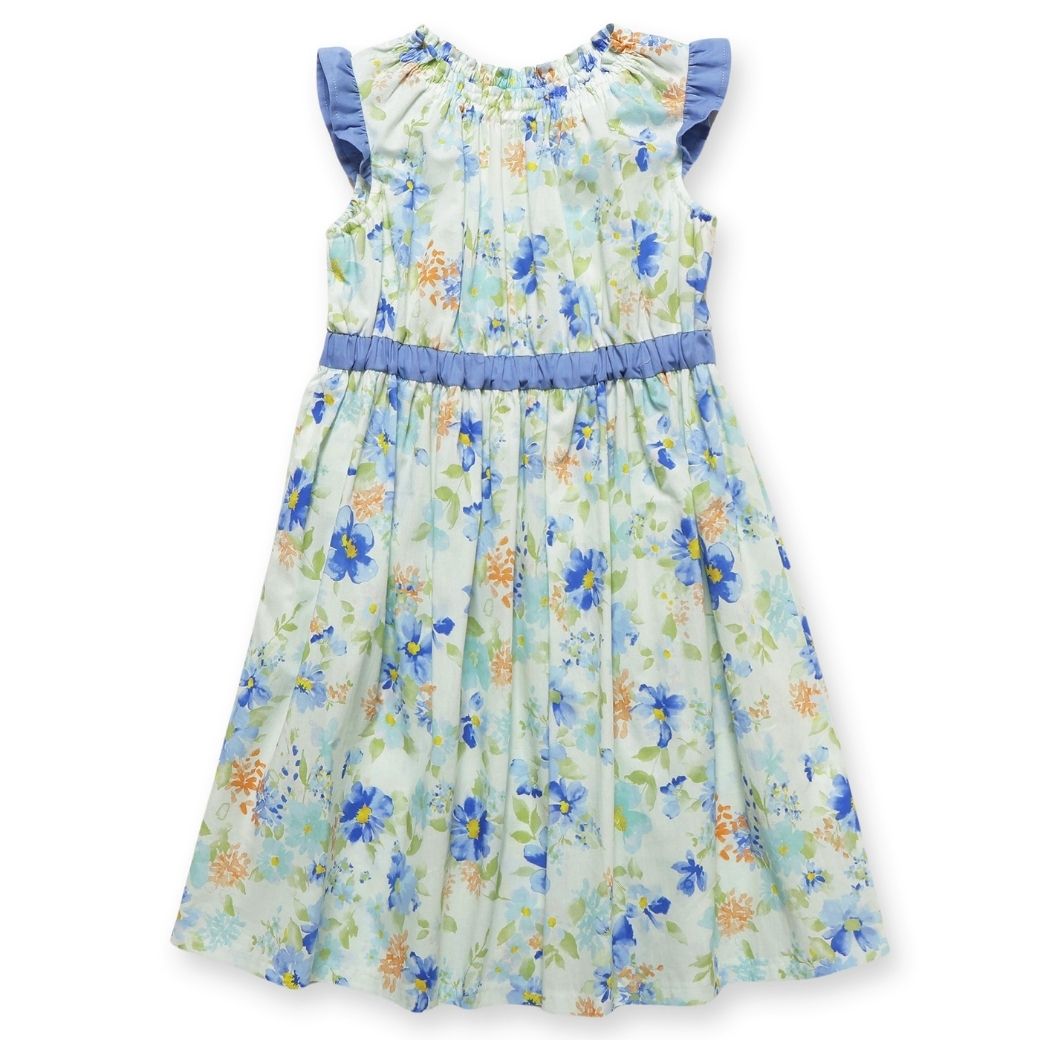 【CLEARANCEセール40%OFF】ボタニカルプリントワンピース 110 120 130 140cm (2336-7342/2436-7386) CHOPINblue/ショパン ブルー