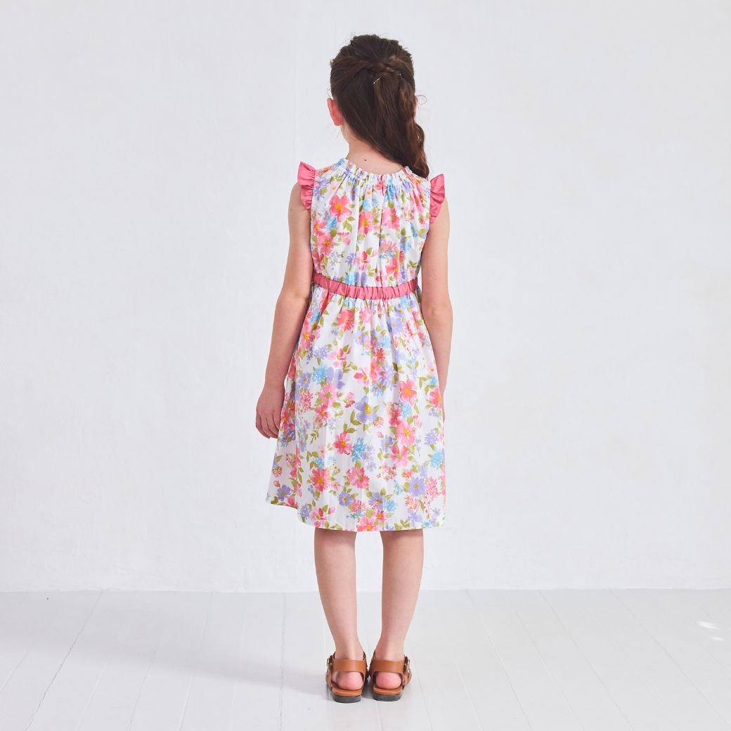 【CLEARANCEセール40%OFF】ボタニカルプリントワンピース 110 120 130 140cm (2336-7342/2436-7386) CHOPINblue/ショパン ブルー