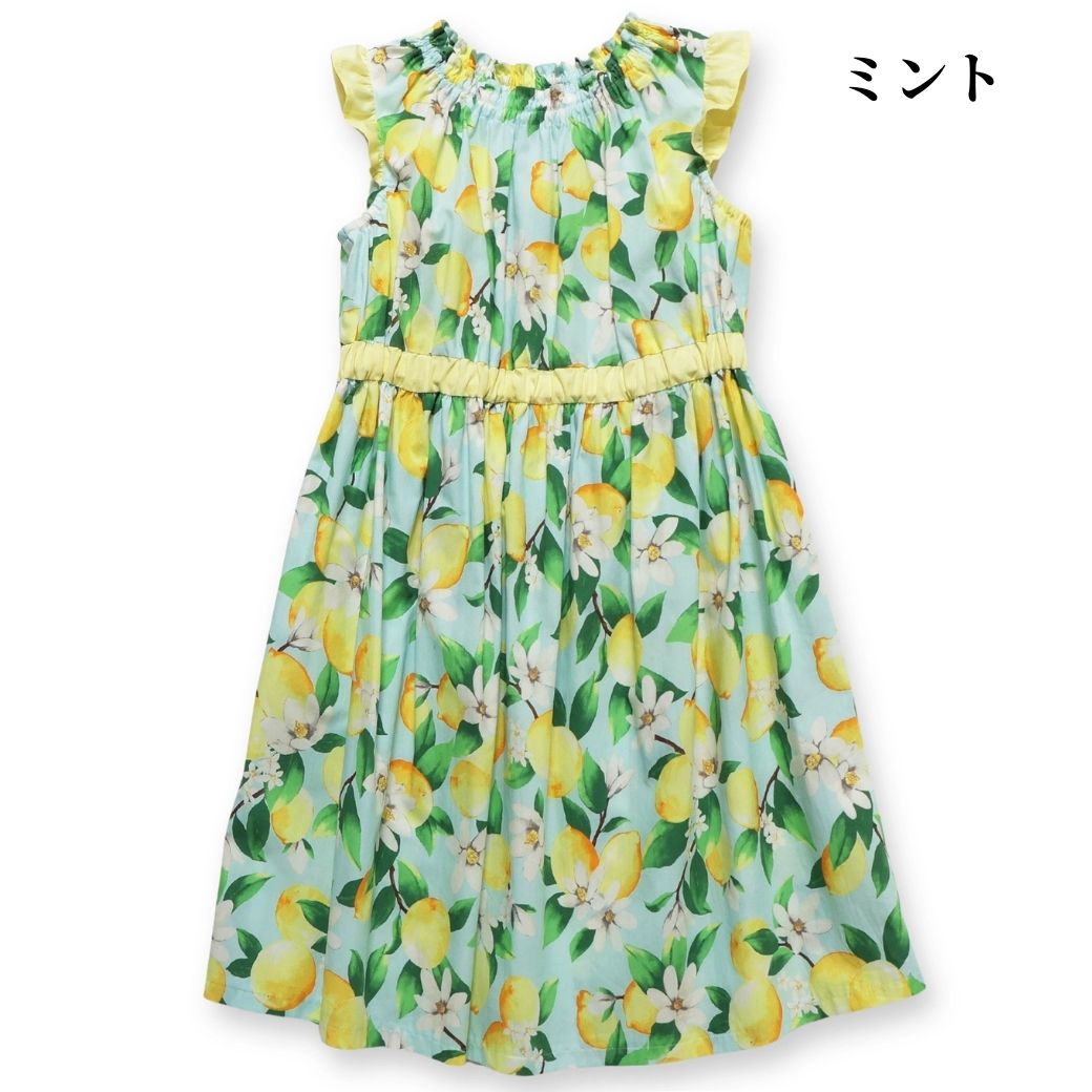 【CLEARANCEセール40%OFF】ボタニカルプリントワンピース 110 120 130 140cm (2336-7342/2436-7386) CHOPINblue/ショパン ブルー