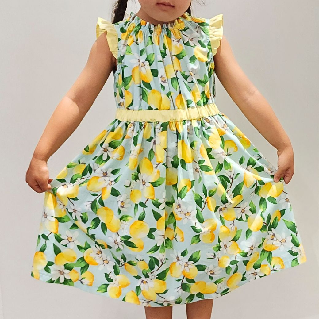 【CLEARANCEセール40%OFF】ボタニカルプリントワンピース 110 120 130 140cm (2336-7342/2436-7386) CHOPINblue/ショパン ブルー