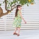 【SUMMERセール20％OFF】ボタニカルプリントワンピース 110 120 130 140cm (2336-7342/2436-7386) CHOPINblue/ショパン ブルー