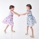 ボタニカルプリントワンピース 110 120 130 140cm (2336-7342/2436-7386) CHOPINblue/ショパン ブルー