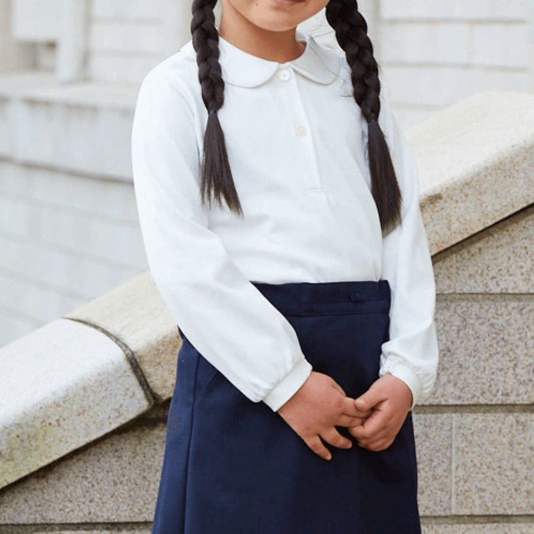 天竺長袖ブラウス 90 100 110 120 130cm(8193-2300)