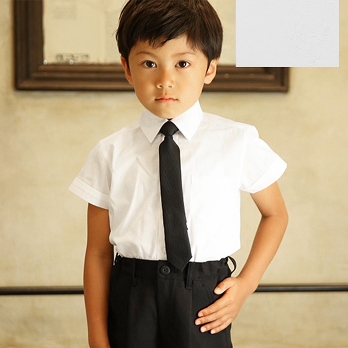 半袖 ネクタイ付きシャツ/キッズ 100 110 120 130cm(8833-5401)