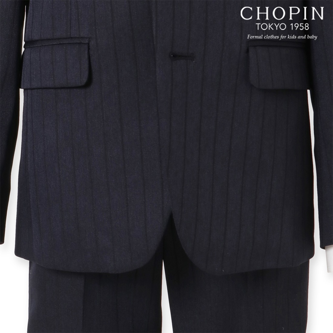 【廃版アウトレットセール68%OFF】ワイドシャドーストライプスーツセット 110 130cm(8201-5401)