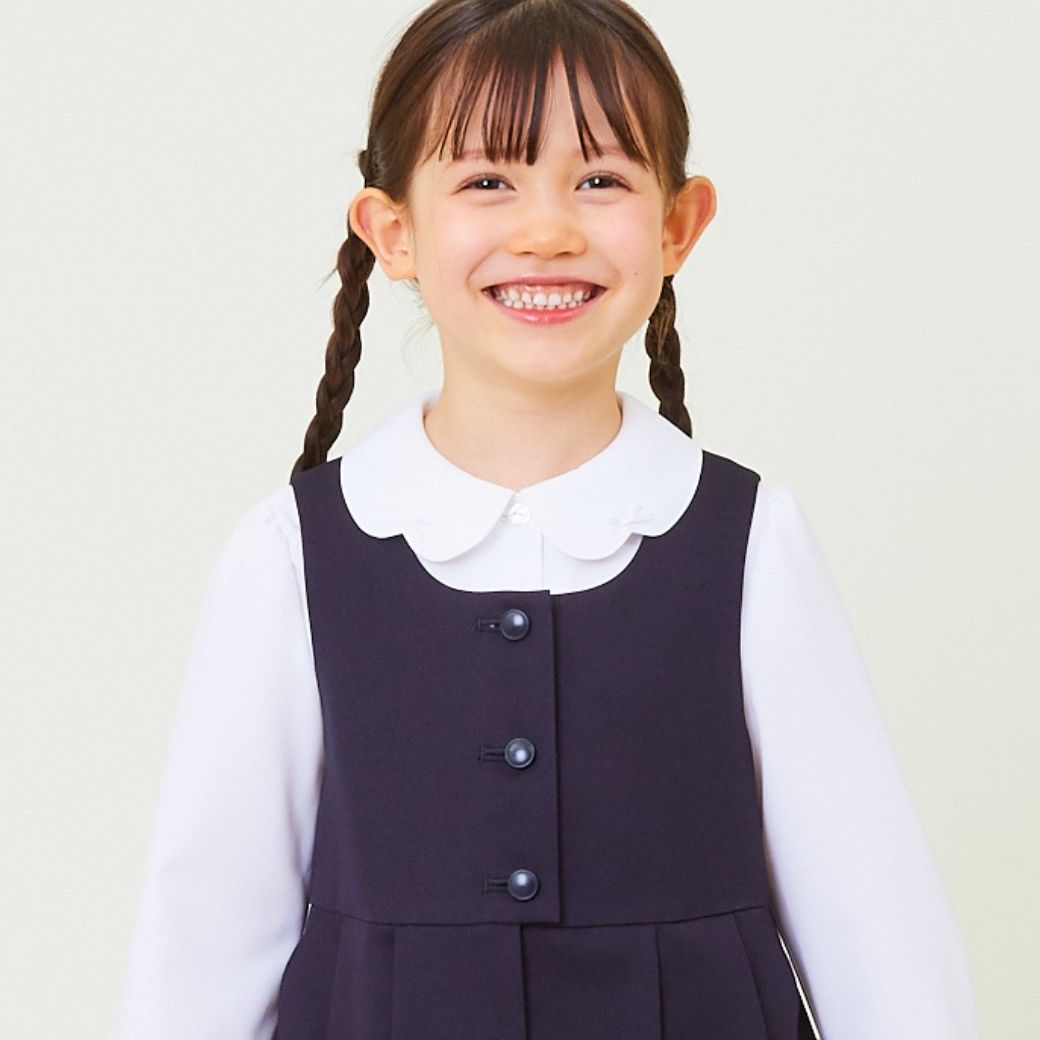 スカラップ襟ブラウス 110 120 130 140cm (2403-2363) CHOPINblue/ショパンブルー