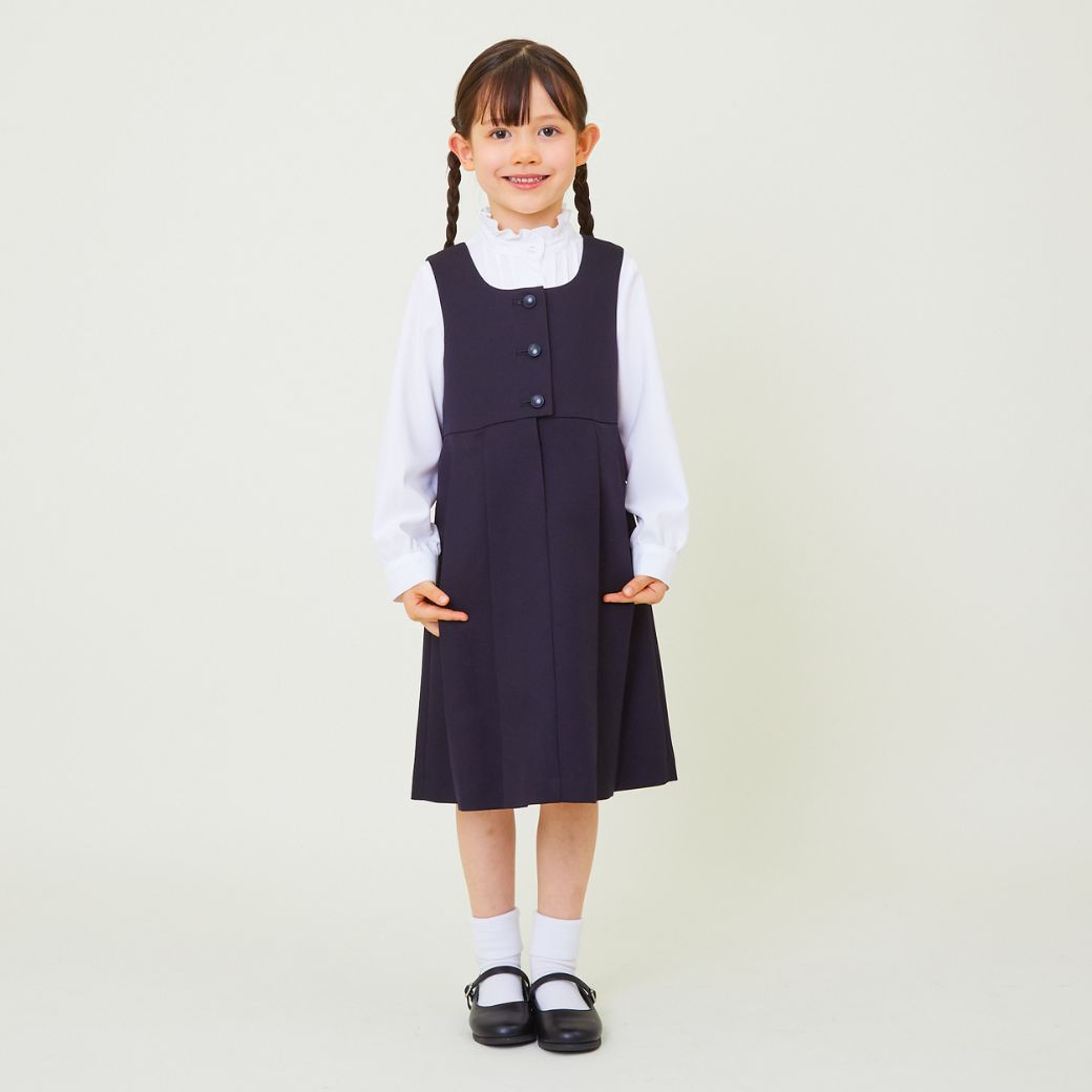 【WEB限定】前開きジャンパースカート 90 100 105 110 115 120 130 120Bcm (2436-2372) CHOPINblue/ショパンブルー