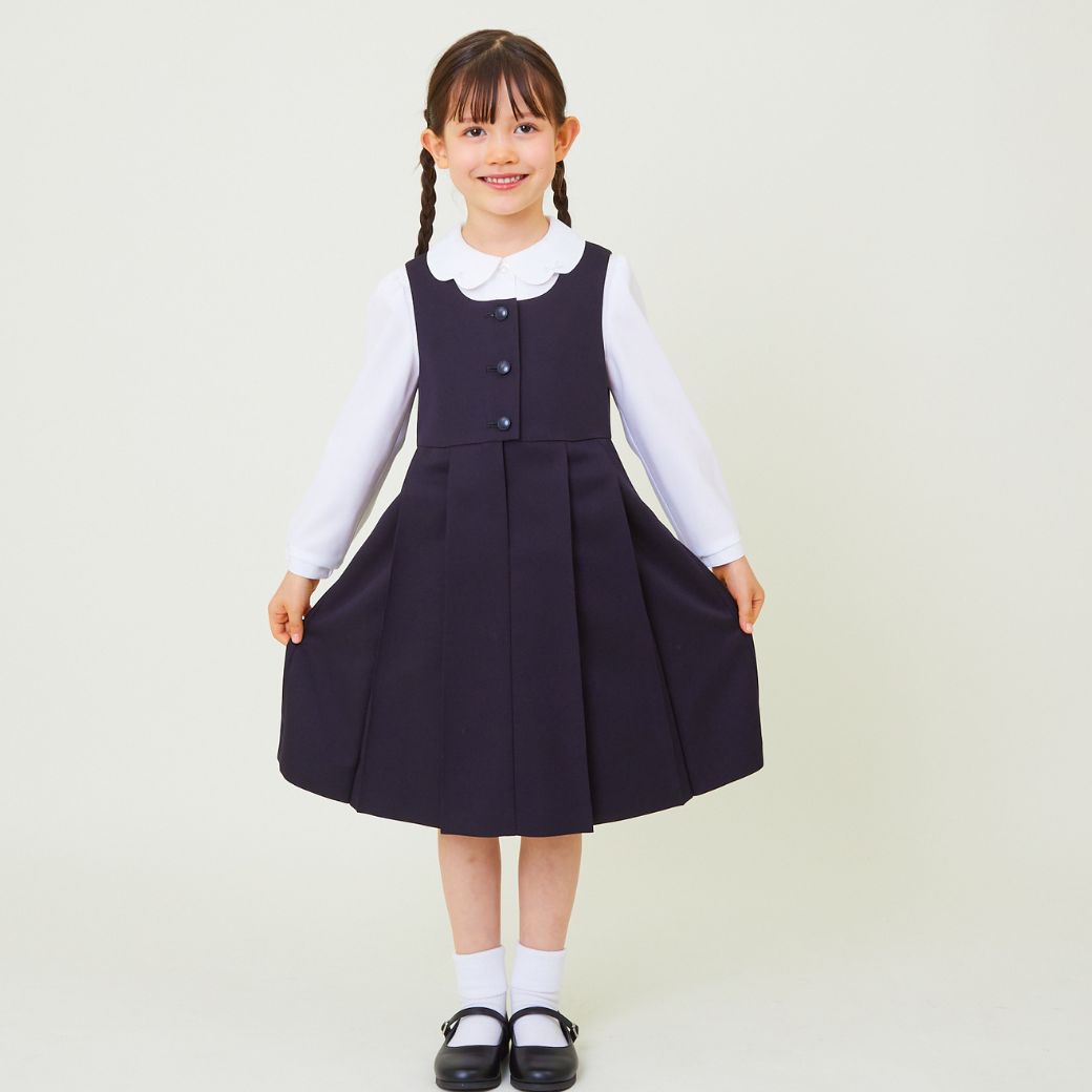 【WEB限定】前開きジャンパースカート 90 100 105 110 115 120 130 120Bcm (2436-2372) CHOPINblue/ショパンブルー