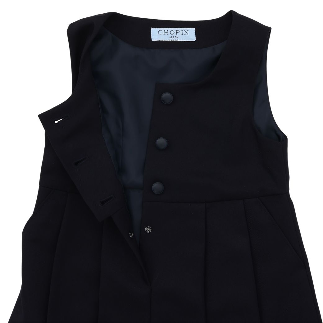 【WEB限定】前開きジャンパースカート 90 100 105 110 115 120 130 120Bcm (2436-2372) CHOPINblue/ショパンブルー