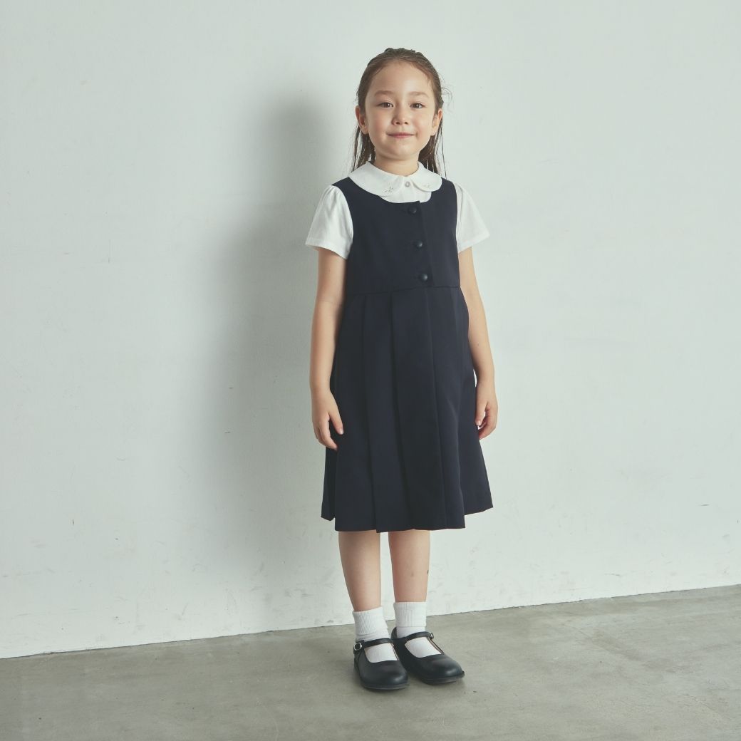 【WEB限定】前開きジャンパースカート 90 100 105 110 115 120 130 120Bcm (2436-2372) CHOPINblue/ショパンブルー